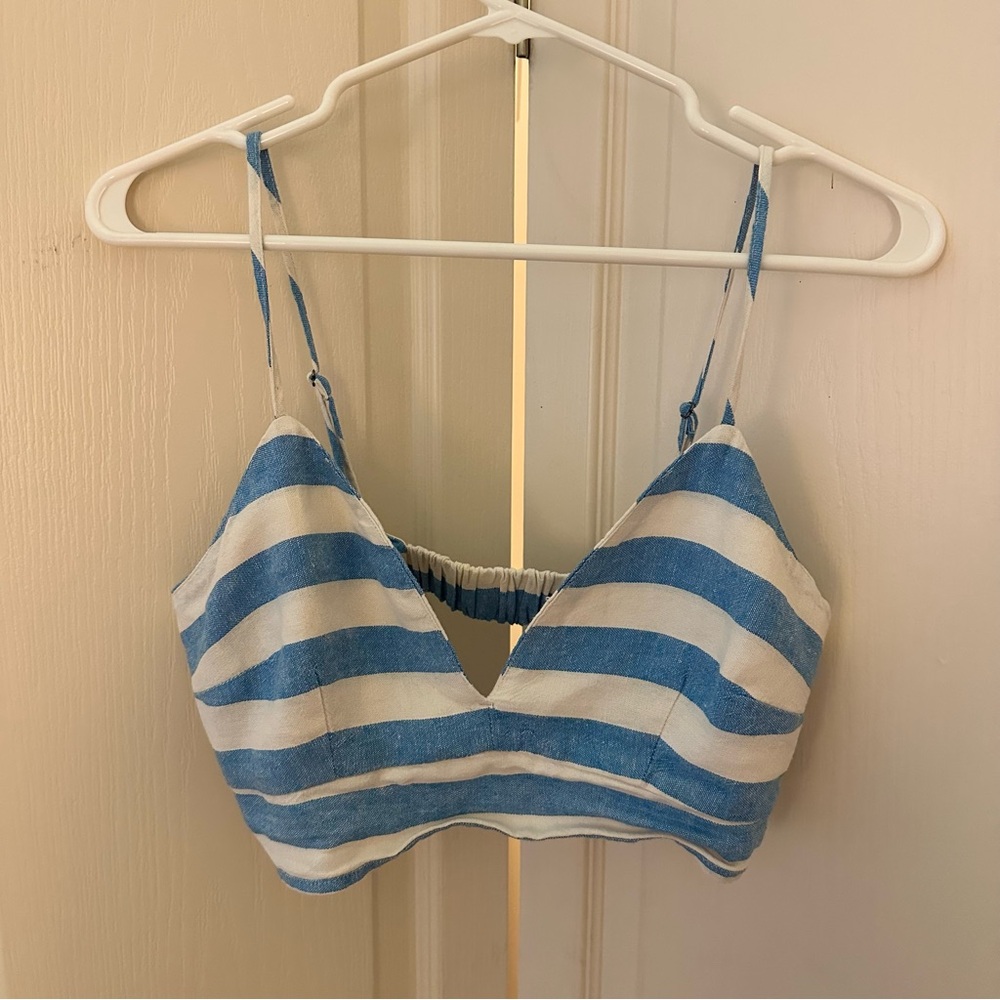 Blue and White bra top